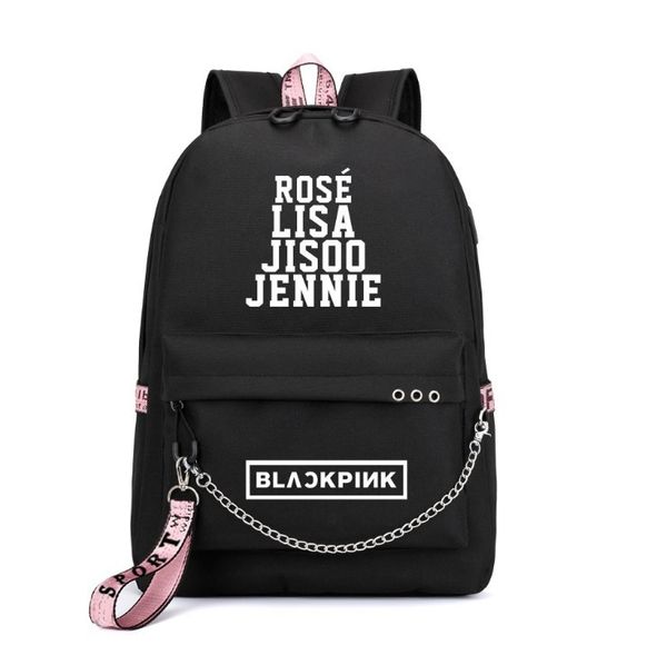 

lisa backpack women korea student school bags for teenage girls boys large nylon chain back pack usb bagpack 2019