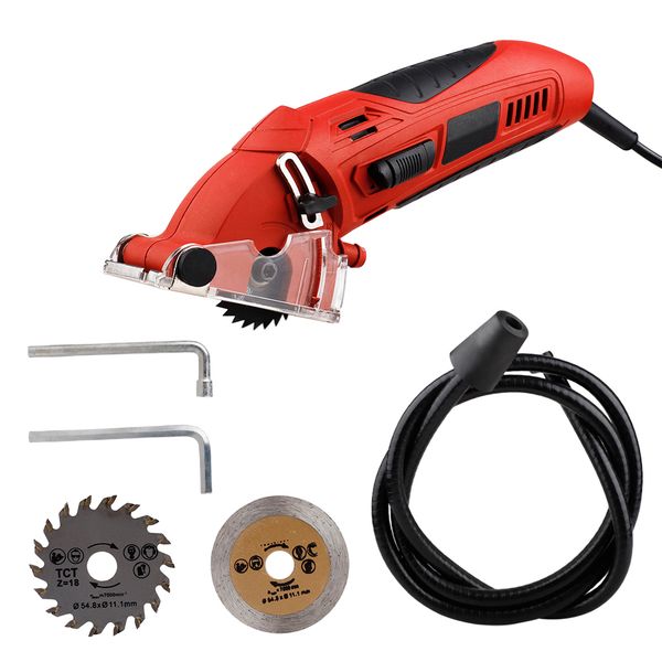 

mini electric saw circular wood saw metal with 3pcs blades outdoor camping activity portable multifunctional power tools set