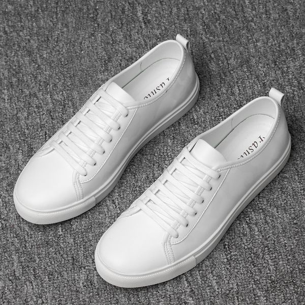 

size 37~46 men's sneaker full grain leather fashion comfortable men's genuine leather shoes#ab744, Black