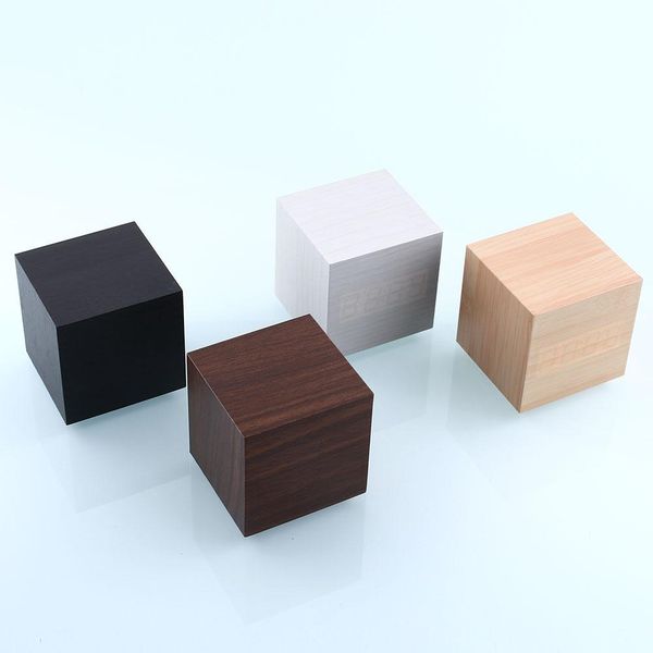 

wooden wood led desk alarm clock timer calendar creative gift