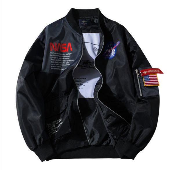

мужской дизайнер nasa joint ma1 bomber astronaut tooling и женская куртка air force one, Black;brown