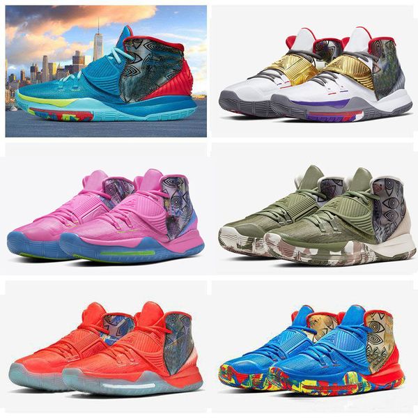 

new kyries 5 6 pre-heat tokyo nyc miami men mens basketball shoes 5s irving 6s sponge pineapple sports sneakers bobs chaussures us 7-12, White;red