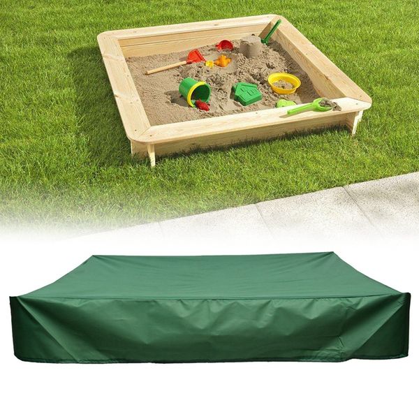 

sandbox cover, square dustproof protection sandbox canopy with drawstring, square green garden children's toys sand pit cover, a