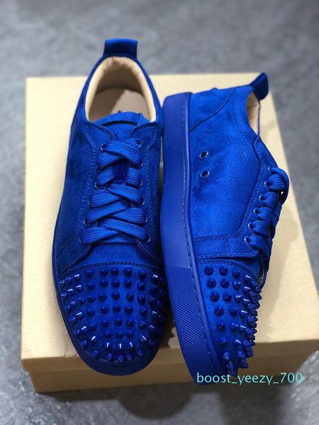 

fashion luxury designer sneakers red bottom shoe low cut suede spike mens designer for party wedding crystal leather sneakers size 13 b70, Black