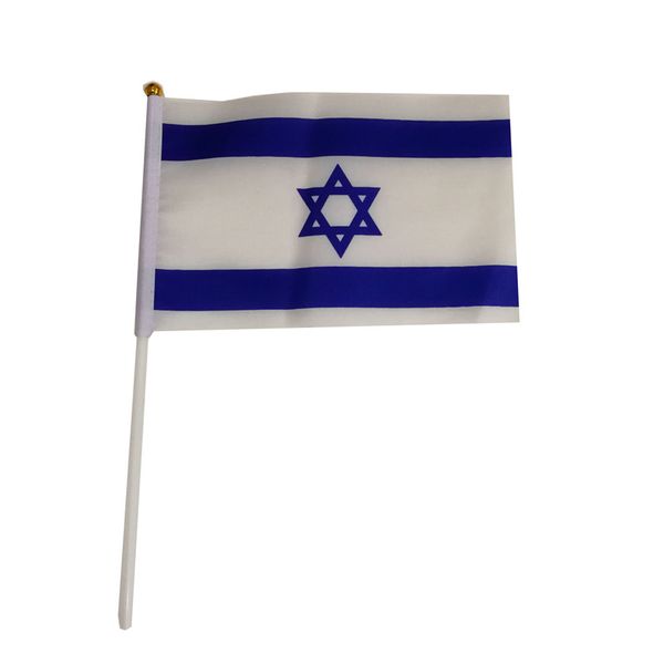 

israel flag 21x14 cm polyester hand waving flags israel country banner with plastic flagpoles