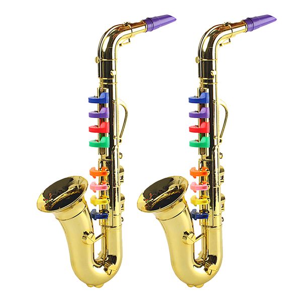 

2x детские музыкальные игрушки золотой саксофон с 8 цветными нотами раннее образование игрушка для малыша