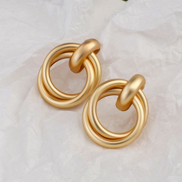 

aensoa cute vintage metal twisted dangle earrings for women charm gold color small statement drop earrings party jewelry gift, Silver