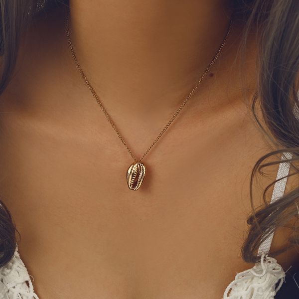 

bohemian shell pendant necklace for women fashion gold color natural seashell beach long chain choker necklace boho jewelry gift, Silver