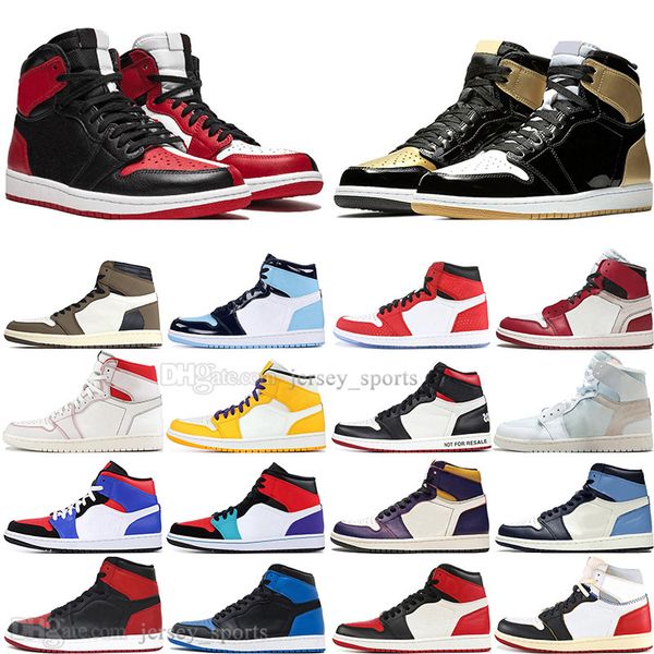 

new arrival 1 high og travis scotts cactus jack unc mens basketball shoes 1s 3 banned bred toe men sports designer sneakers trainers