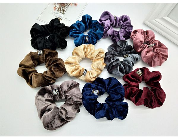

Сплошной Цвет Леди Волос Scrunchies Кольцо Эластичные Ленты Для Волос Чистый Цвет Bobble