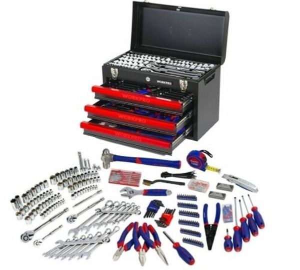 

Profe ional mechanic tool et w 3 drawer durable heavy duty metal box 408 pc