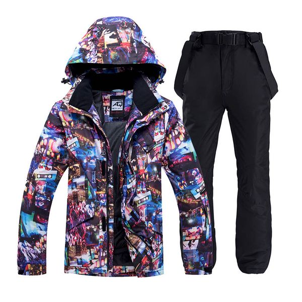 

winter ski suit men waterproof windbreak snow set snowboard jacket pants suit skiing wear promotion size s,m,l,xl