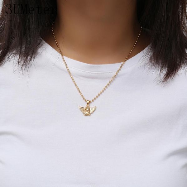 

lateefah nieuwe mode angel hanger choker ketting milieuvriendelijke materiaal legering kralen boho collier collier gift, Silver