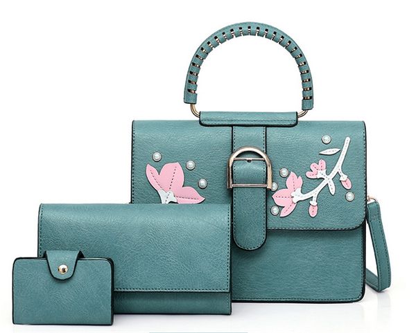 

leather bags women handbags vintage embroidered female bag handbags sets for women 2019