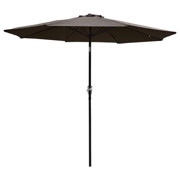 

us stock garden sets 9 ft aluminum outdoor patio umbrella w/ crank tilt deck market yard chocolate