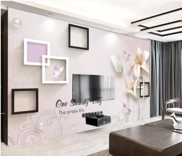 Modern Wallpaper Walls 3d Three Dimensional Embossed Jewelry Lily Modern Minimalist Tv Background Wall Space Wallpaper Spiderman Wallpaper From