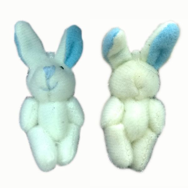 

5pieces/lot 4cm plush rabbit doll blue long-eared cartoon bouquet material joint bunny wedding gift