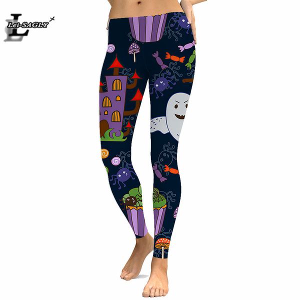 

halloween 3d digital printed leggings nightmare before christmas fitness roupa feminina women pants plus size workout leggings, Black