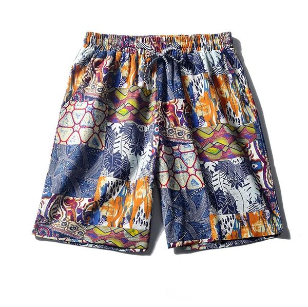 

men's beach short soft sport pants swimming trunk linen shorts sports work casual printed beach shorts pants trousers easter, White;black