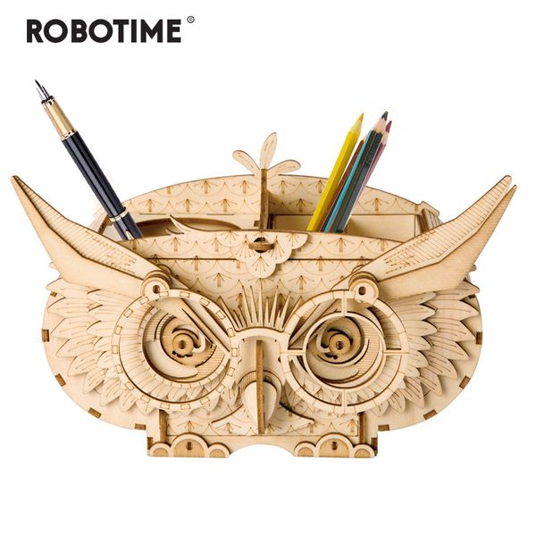 

robotime 7 kinds diy 3d wooden animal&building puzzle game assembly toy gift for children kids model kits tg207 y200704