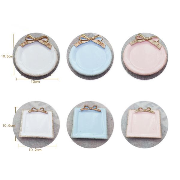 

newly coasters resin dish bowknot plate home decoration ring necklace bracelet holder jewelry tray te889