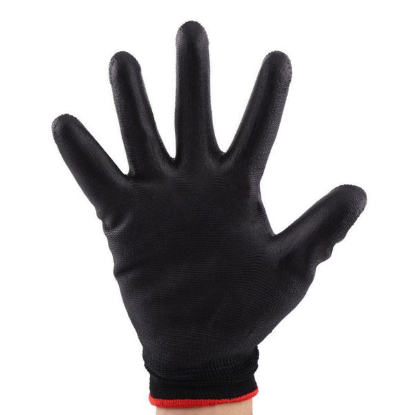 

1 pairs pu nylon safety coating work gloves builders palm protect non-slip mittens
