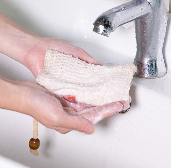 

natural exfoliating mesh soap saver sisal soap saver bag pouch holder for shower bath foaming and drying of the lx6480