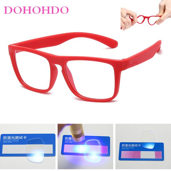 

sunglasses dohohdo tr90 anti blue light kids glasses boys girls square blocking eyeglasses uv400 children flexible eyewear gafas, White;black