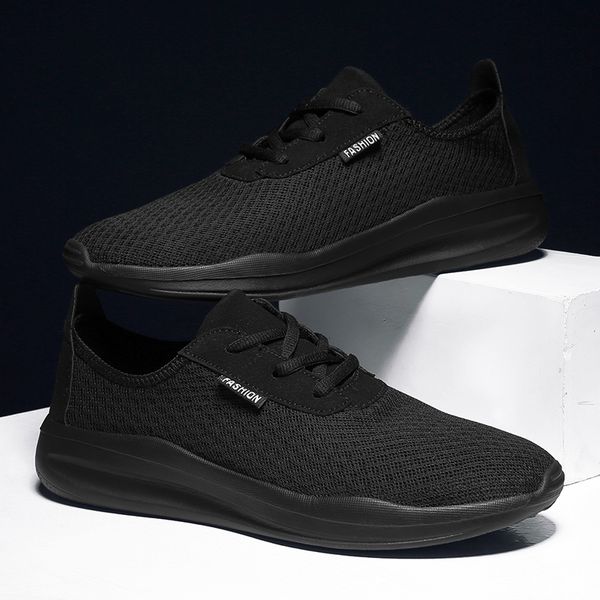 

goodrsson summer men's breathable casual mesh sports shoes lightweight casual sports trend non-slip running shoes, Black