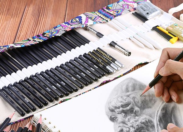 2019 Drawing Sketch Pencils Set Sketch Draw Pencils Graphite Pencilscharcoal Pencilscraft Knife For Artist Beginners Kids Adult From Babydog 1106
