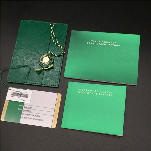 

Original correct matching green booklet paper ecurity card watch box for rolex boxe booklet watche print cu tom card gift