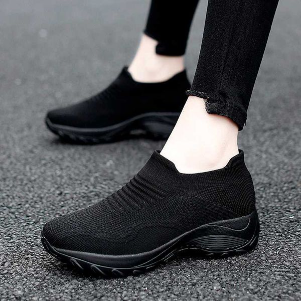 

brand tennis shoes women platform sneakers ourdoor sports solid color spor ayakkabi bayan breathable sock footwear zapatos mujer