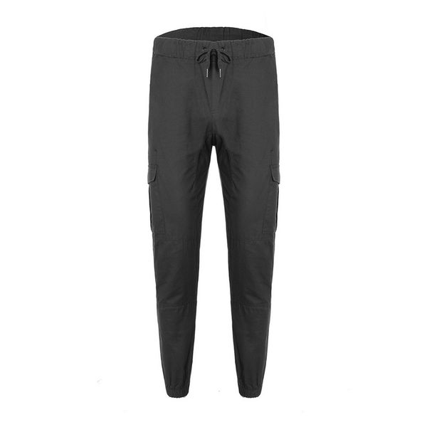 

men's pants multi-pocket pants elastic waist sweatpants, Black