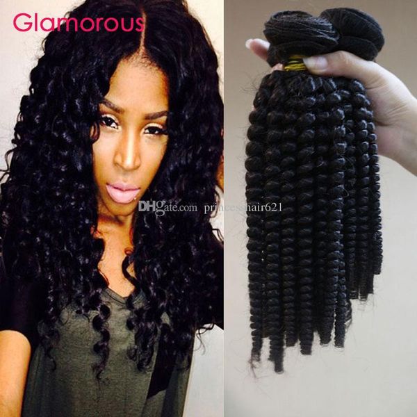 Glamorous Spiral Curly 3 Bundles Human Hair Weaves Unprocessed