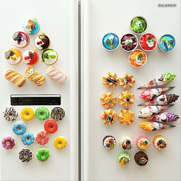 

simulation cheese bread artificial ice cream cake refrigerator stickers home bread baking shop window display refrigerator decoration