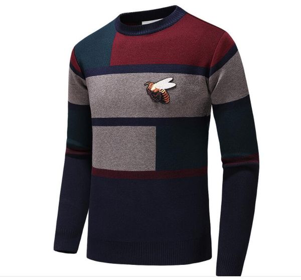 

sweater pullover bd gucci ky louis vuitton men male casual mulit-color fashion simple sweaters men hedging o-neck men's swe, White;black