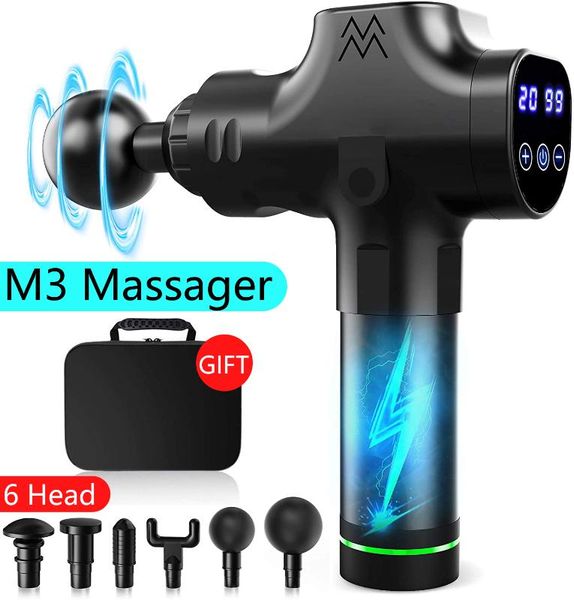 

lcd electric hypervolt massage gun muscle relaxation body neck vibration massager for pain relief deep tissue muscle slimming k1