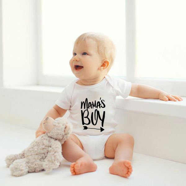 

mama's boy baby boy clothes funny toddler clothes white short sleeve cotton bodysuit for baby onesie jumpsuit, Blue