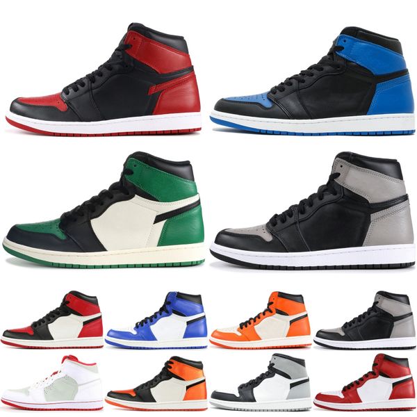 

1 og mens basketball shoes pine green chicago banned black white shadow bred toe 1s trainers designer sneakers sport shoes