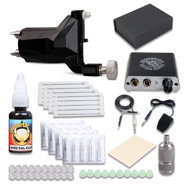 

complete beginner tattoo set kit extreme rotary machine power supply ink needle