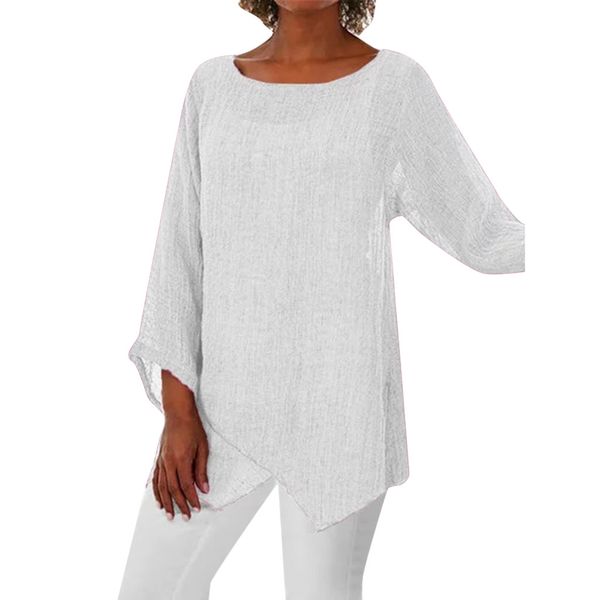 

blouses woman 2019 long sleeve womens and blouses casual solid ladies plus size loose shirt women shirts blusas mujer, White