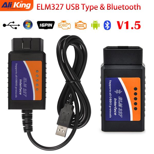 

bluetooth elm327 obd2 diagnostic tool elm 327 v1.5 scanner with usb cable elm327 code reader for android mini bluetooth