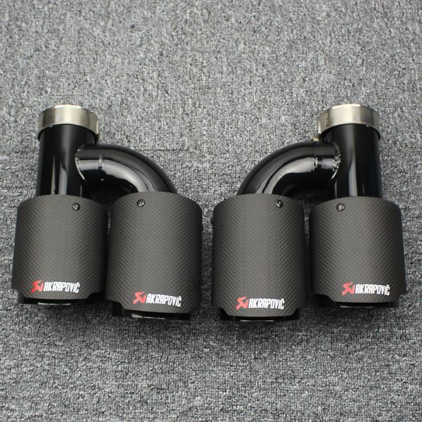 

akrapovic car exhaust muffler double tailpipe throat without light optional carbon fiber 304 stainless steel black for e46