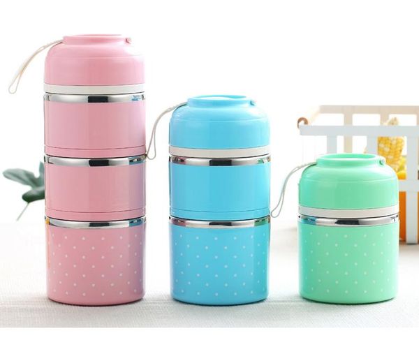 

cute japanese thermal lunch box leak-proof stainless steel bento box kids portable picnic school food container box kitchen tool