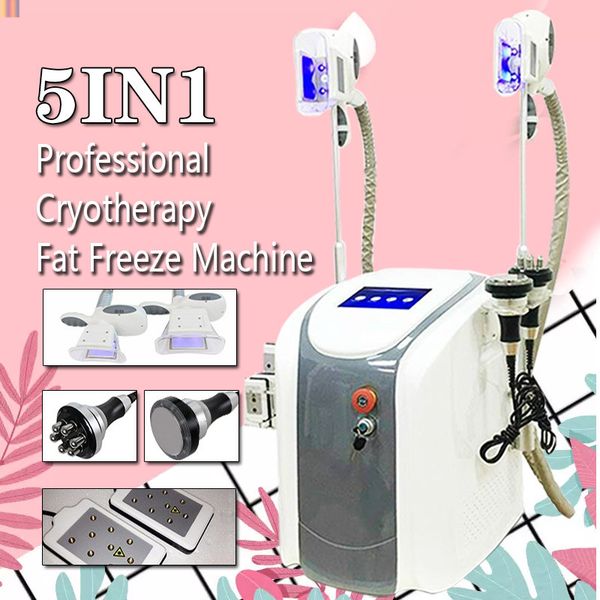 

5 in 1 multiunction cryolipolysis fat ing lipolaser cavitation rf slimming machine with two cryo handles can work at the same time