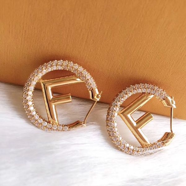 

2020 half round shpae with diamond for women wedding jewelry gift metal ps5691a, Golden