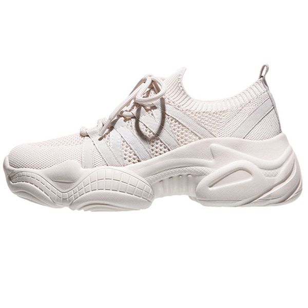 

flat platform women sneakers mesh lace-up women flats breathable sneakers casual round toe daddy shoes walking sneskers, Black