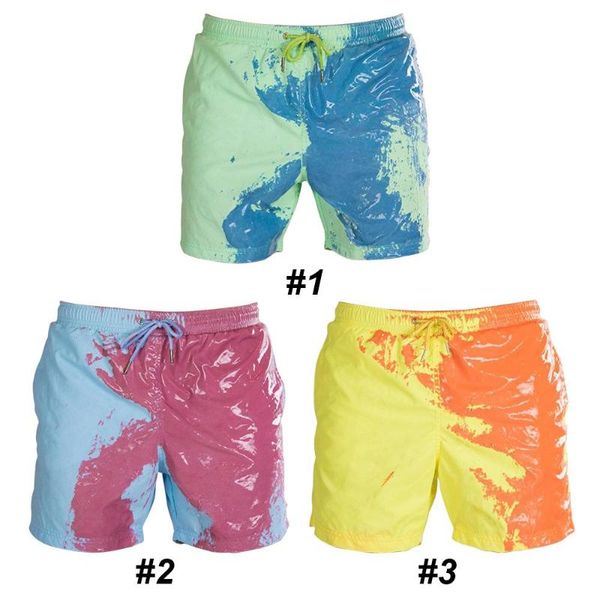 

comfortable polyester temperature sensitive funny color changing swimming pants beach swim shorts pool summer swim trunks