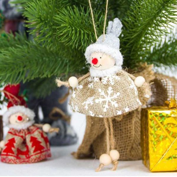 Christmas Mini Doll Santa Snowman Angel Doll Pendant Xmas Tree