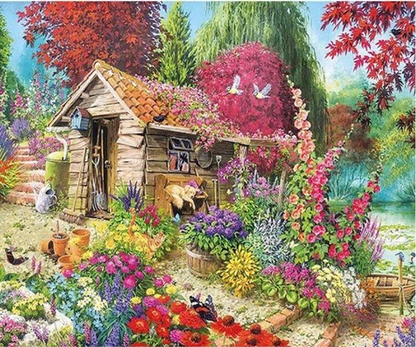 

full square/round drill 5d diy diamond painting "scenic cabin" embroidery cross stitch mosaic home decor art experience toys gift